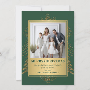 Golden Christmas Cheer: An Elegant Photo  Holiday Card