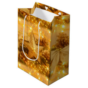 Golden Christmas Gift Bag