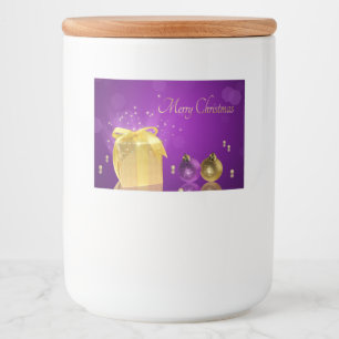 Golden Christmas Gift Box Food Label