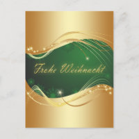 Golden Christmas Motif with Green Background