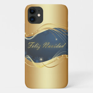 Golden Christmas motive with blue background... Case-Mate iPhone Case