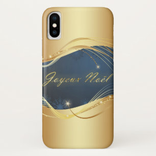 Golden Christmas motive with blue background... Case-Mate iPhone Case