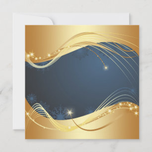 Golden Christmas motive with blue background... Holiday Card