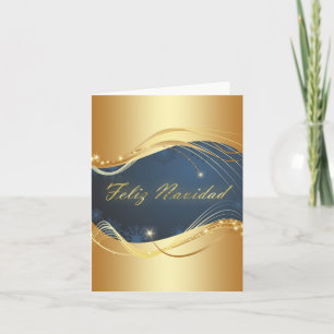 Golden Christmas motive with blue background... Holiday Card
