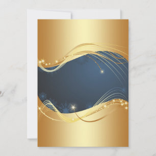 Golden Christmas motive with blue background... Holiday Card