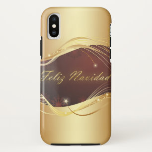 Golden Christmas motive with red background... Case-Mate iPhone Case
