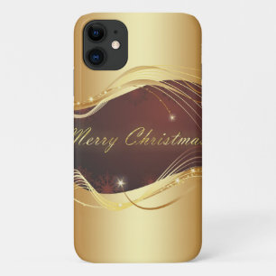 Golden Christmas motive with red background Case-Mate iPhone Case