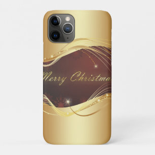 Golden Christmas motive with red background Case-Mate iPhone Case