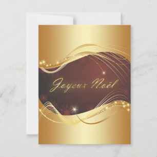 Golden Christmas motive with red background... Holiday Card