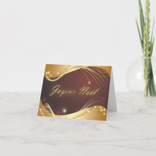 Golden Christmas motive with red background... Holiday Card