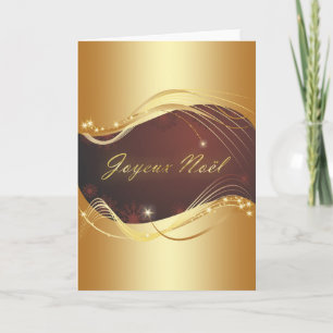 Golden Christmas motive with red background... Holiday Card