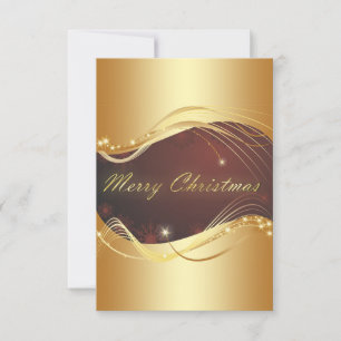 Golden Christmas motive with red background Invitation