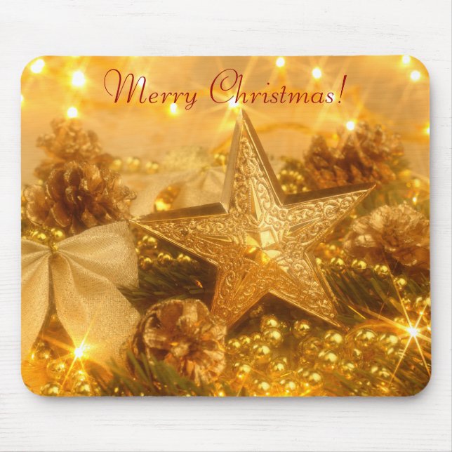 Golden Christmas Mousepad (Front)