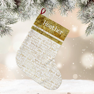 Golden Christmas Name Stocking