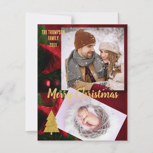 Golden Christmas photo elegant script text family  (Front)