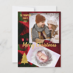 Golden Christmas photo elegant script text family