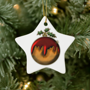 Golden Christmas Plum Pudding Ornament