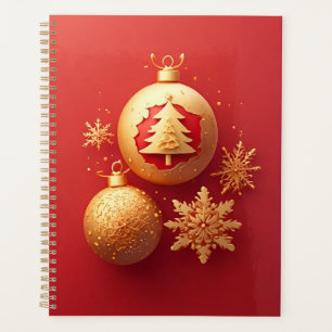 🎁Golden Christmas Red Ornament Planner ✨