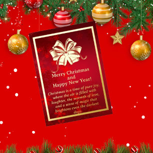 Golden Christmas Ribbon Foil Card