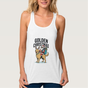 Golden Christmas Santa Riding Retriever Shirt Desi