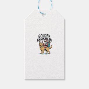 Golden Christmas Santa Riding Retriever Shirt Desi Gift Tags