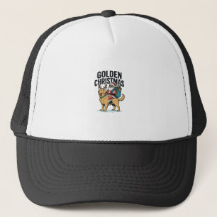 Golden Christmas Santa Riding Retriever Shirt Desi Trucker Hat
