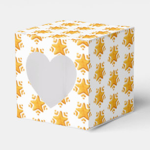 Golden Christmas Snow Pattern Favour Box