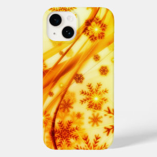 Golden Christmas Snowflakes Case-Mate iPhone 14 Case