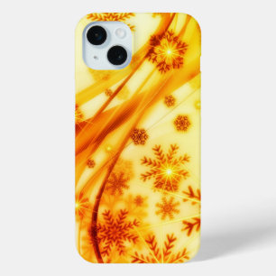 Golden Christmas Snowflakes iPhone 15 Mini Case