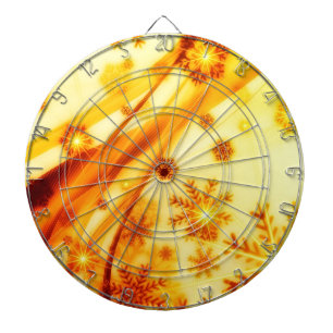 Golden Christmas Snowflakes Dartboard