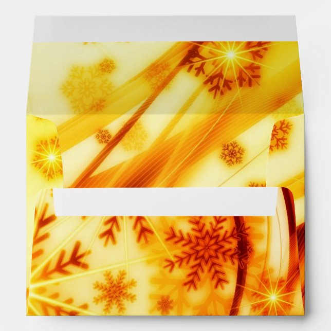 Golden Christmas Snowflakes Envelope (Back (Bottom))