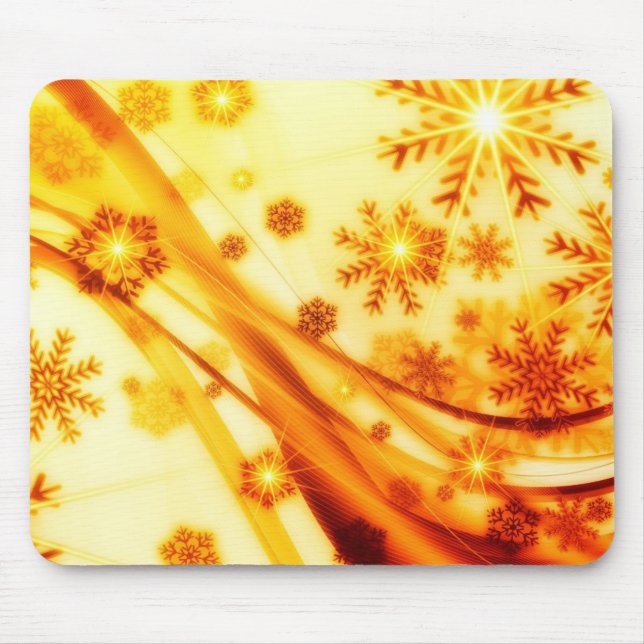 Golden Christmas Snowflakes Mouse Pad (Front)