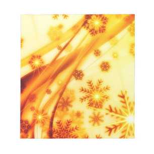 Golden Christmas Snowflakes Notepad