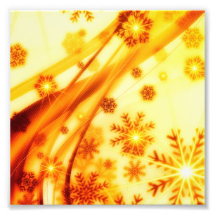 Golden Christmas Snowflakes Photo Print