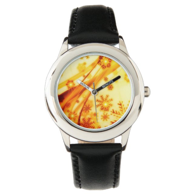 Golden Christmas Snowflakes Watch (Front)