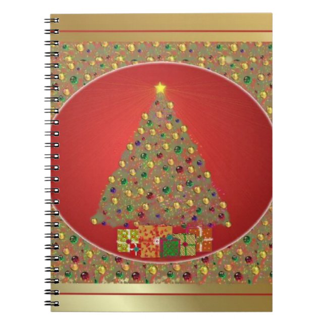 Golden Christmas Spiral Notebook (Front)