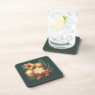 Golden Christmas Star with Cinnamon Coaster
