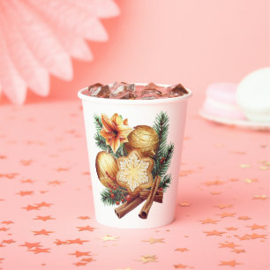 Golden Christmas Star with Cinnamon Paper Cups