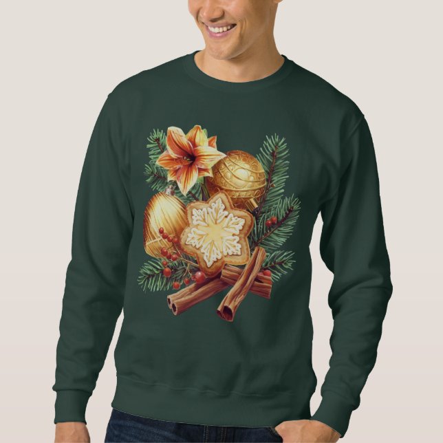 Golden Christmas Star with Cinnamon Sweatshirt (Front)