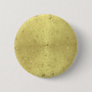 Golden Christmas Stars on Foil Paper 6 Cm Round Badge