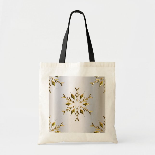 Golden Christmas Stars Tote Bag (Front)