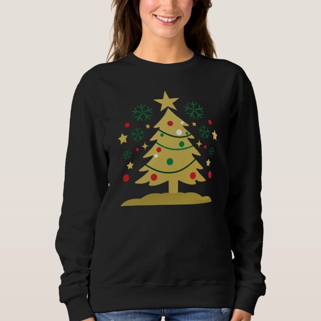 Golden Christmas Tree Art Sweatshirt (Front)