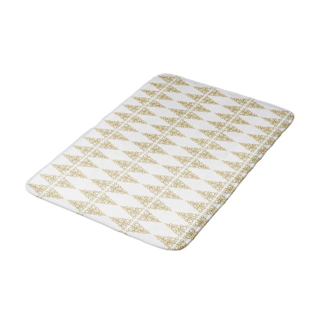 Golden Christmas Tree Bath Mat (Angled)