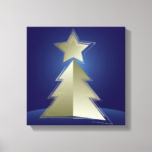Golden Christmas tree Canvas Print