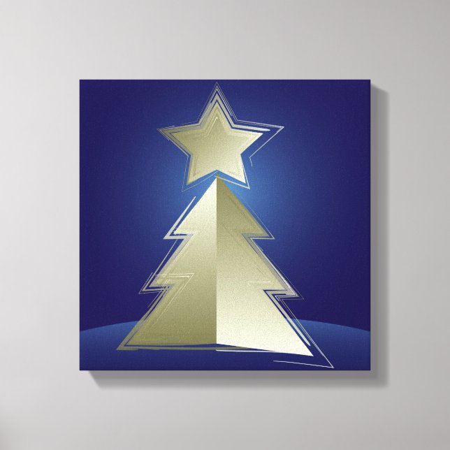Golden Christmas tree Canvas Print (Front)