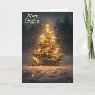 Golden Christmas Tree Card