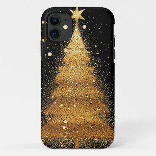 Golden Christmas tree Festive Aesthetic Design Case-Mate iPhone Case