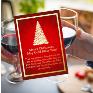 Golden Christmas Tree Foil Card