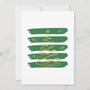 Golden Christmas tree Invitation