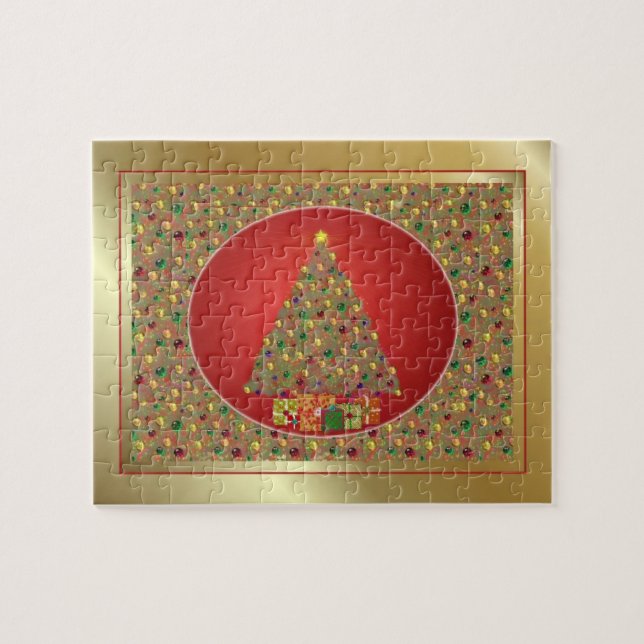 Golden Christmas Tree Jigsaw Puzzle (Horizontal)